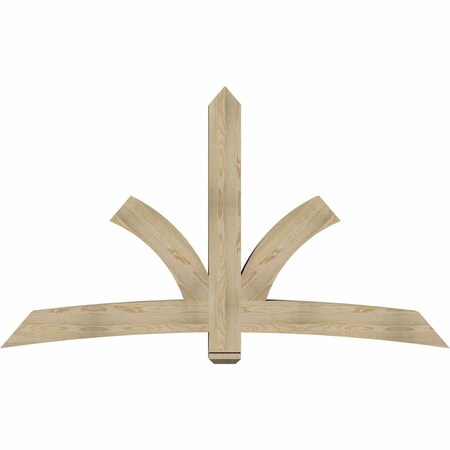 Ekena Millwork Davenport Rough Sawn Timber Gable Bracket, Douglas Fir, 84"W x 49"H x 6"D x 6"F, 14/12 Pitch GBW084X49X0606DAV00RDF